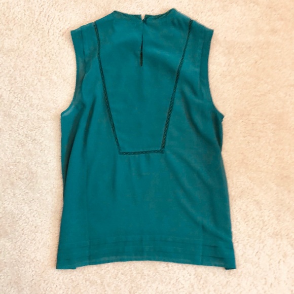 Hinge Brand Embroidered Blouse in Turquoise - Picture 5 of 6